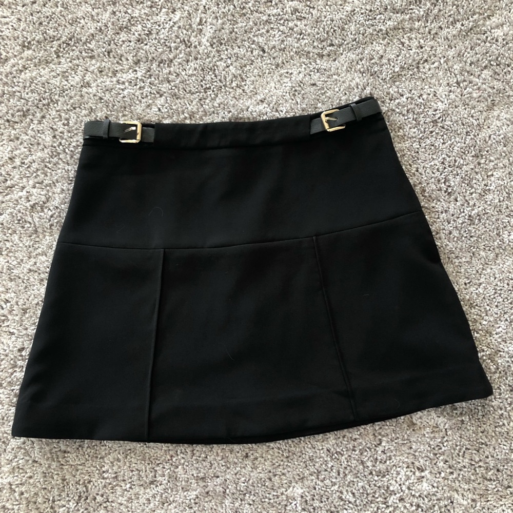 NWOT Express Mini Skirt in Black with Buckles